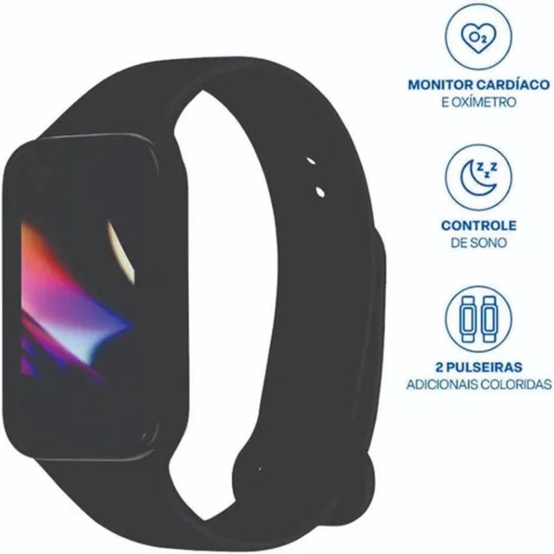 Pulseira Smartband B2 Multi Preta WR200 3