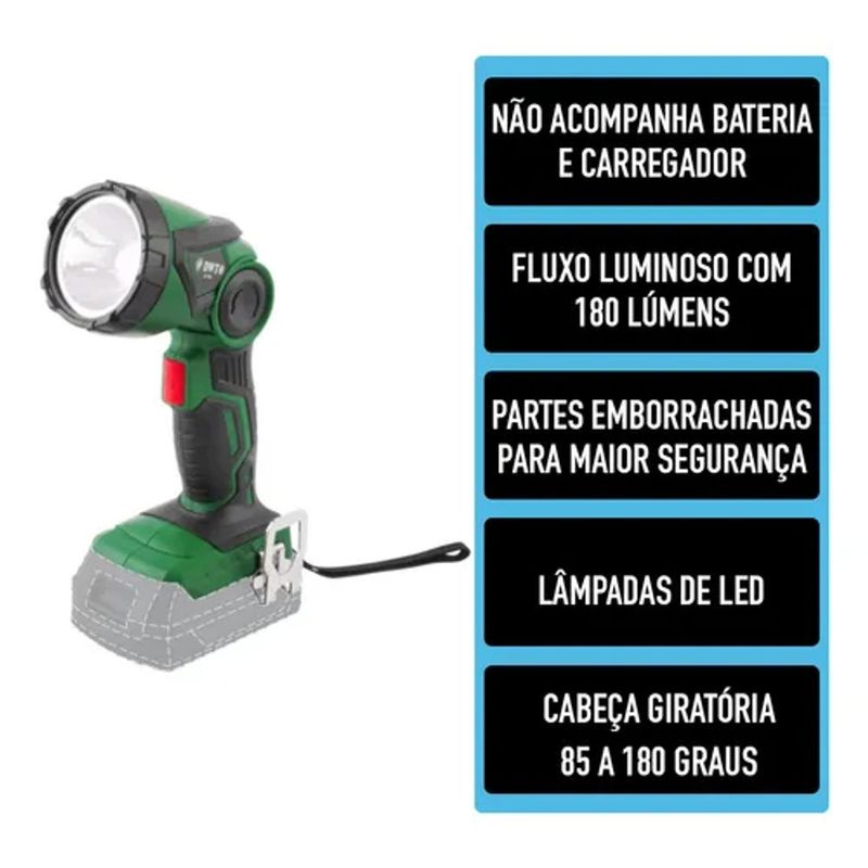 Lanterna DWT ILD1809 180 Lumens Bat  18V Girat ria 3