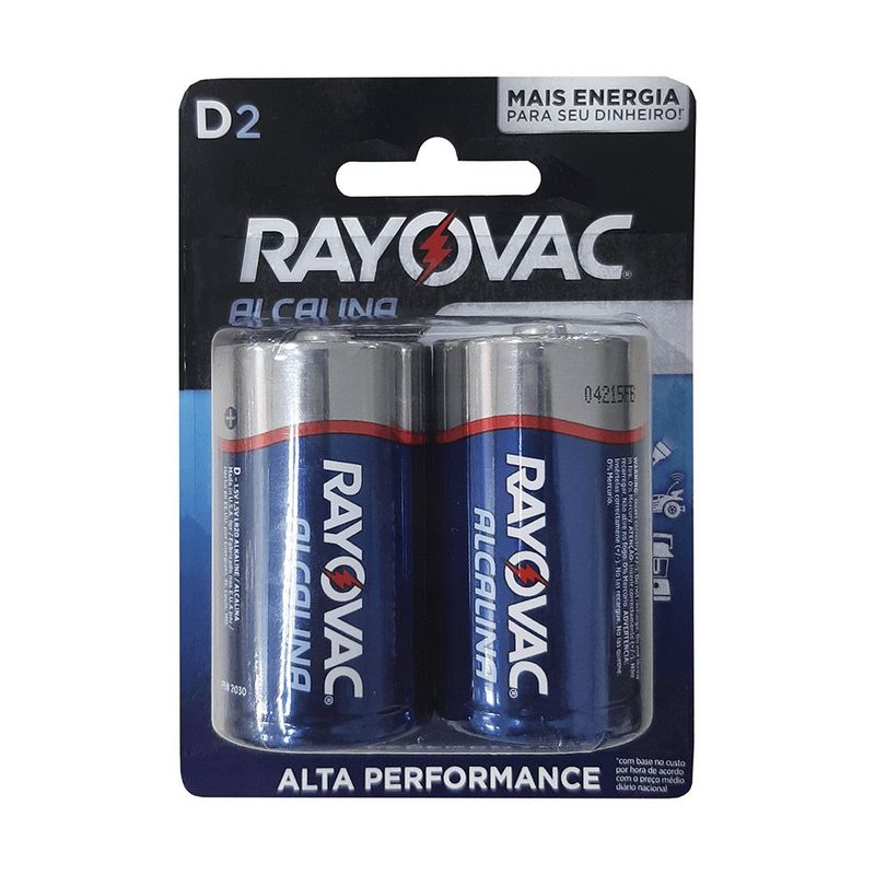 Pilha Alcalina D Grande com 2 Unidades Rayovac 0