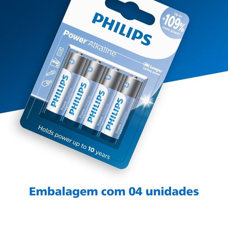 Pilha Alcalina Palito Aaa Philips Com 4 Unidades - Lr03p4b 59 2