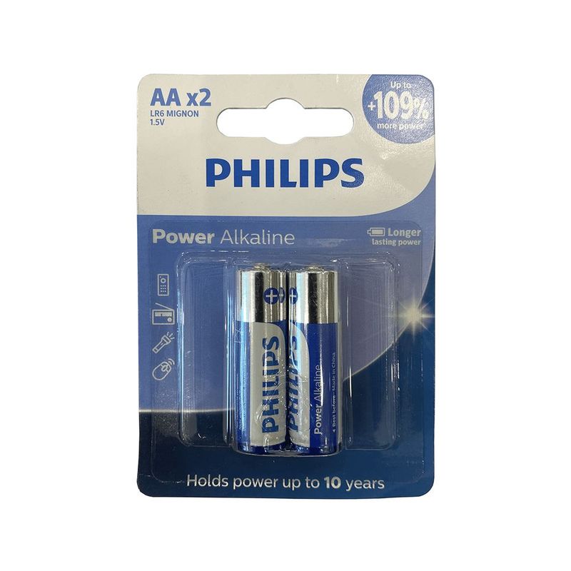 Pilha Alcalina Pequena Aa Philips Com 2 Unidades - Lr6p2b 59 0
