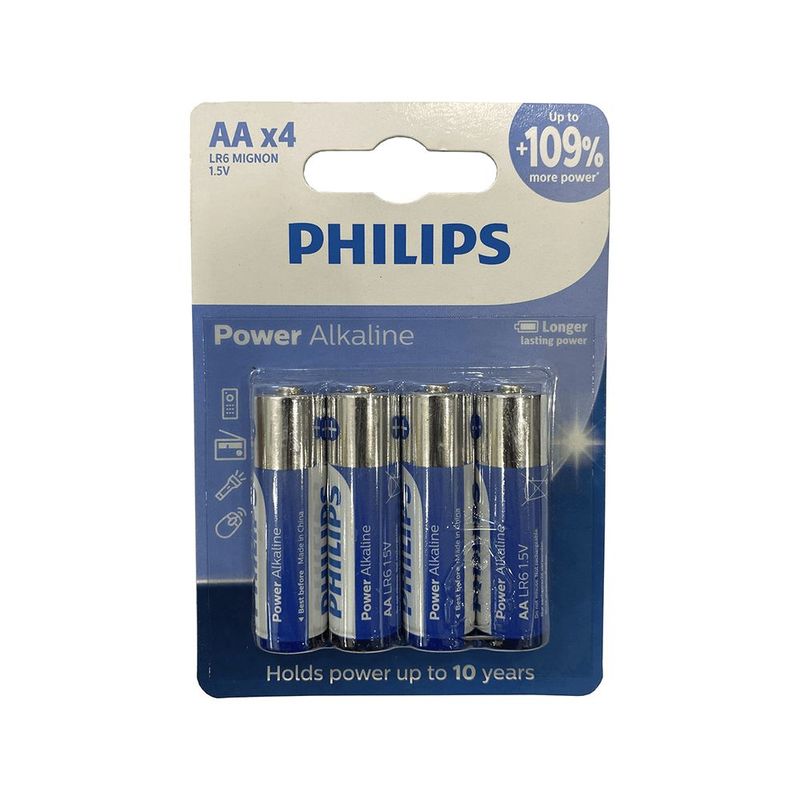 Pilha Alcalina Pequena Aa Philips Com 4 Unidades - Lr6p4b 59 0