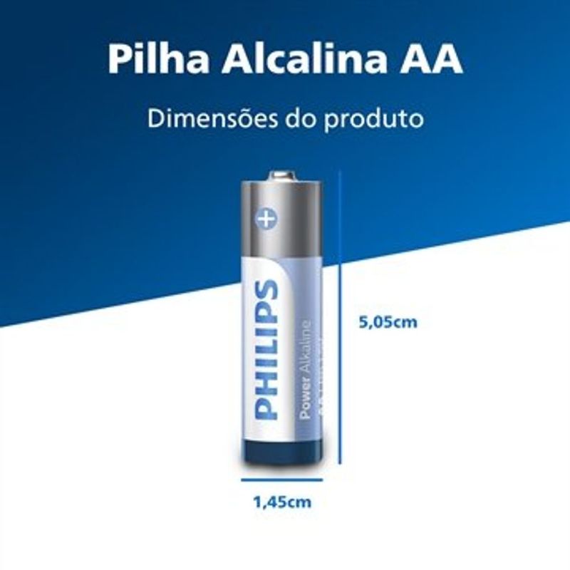 Pilha Alcalina Pequena Aa Philips Com 4 Unidades - Lr6p4b 59 2