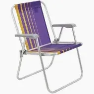 Cadeira De Praia Alta Tramontina Samoa, Em Alumínio, Roxo E Amarelo - 92900/003
