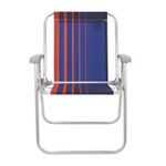 Cadeira De Praia Alta Tramontina Samoa  Em Alum nio  Azul E Laranja - 92900 000 0