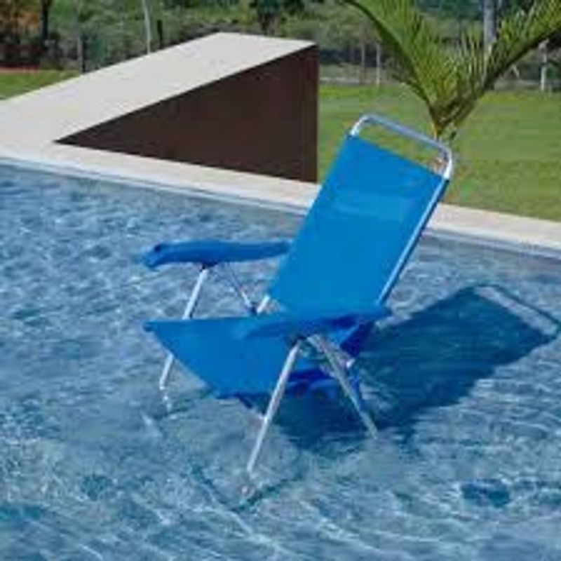 Conjunto Com 02 Cadeiras Reclin vel Mor Boreal Alum nio Azul- 2168 2