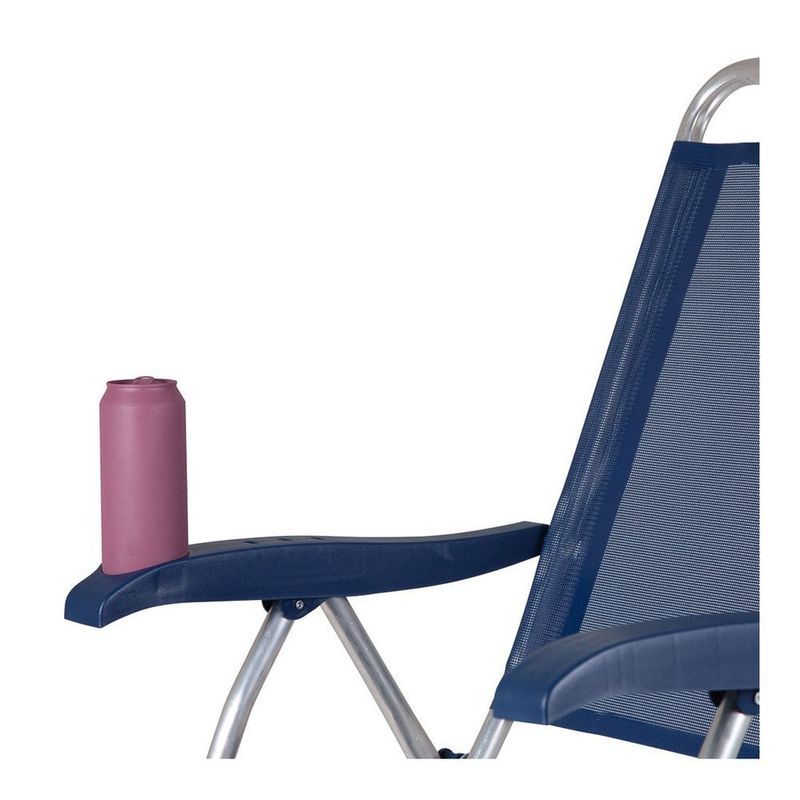 Conjunto Com 04 Cadeiras Reclin vel Mor Boreal Alum nio Azul- 2168 4