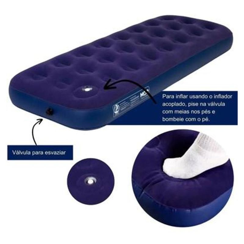 Colch o Infl vel Mor Solteiro  com Fole - 9071 3