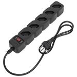 Protetor Eletr nico Intelbr s 5 Tomadas Preto  Cabo de 1m - EPE 205PT 0