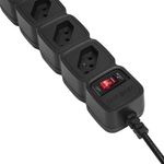 Protetor Eletr nico Intelbr s 5 Tomadas Preto  Cabo de 1m - EPE 205PT 2