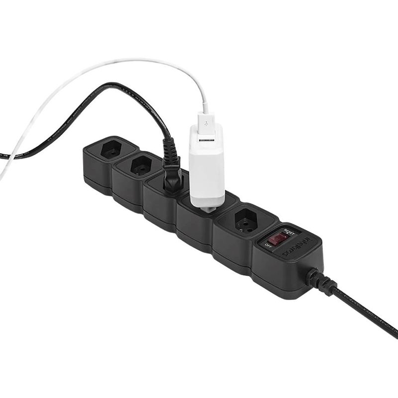 Protetor Eletr nico Intelbr s 5 Tomadas Preto  Cabo de 1m - EPE 205PT 3