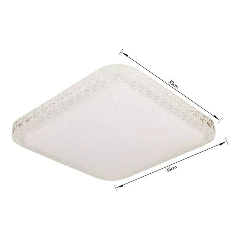 Plafon Quadrado Deccor Amber 20W 3 Cores C Controle Cristallux - 222091 2