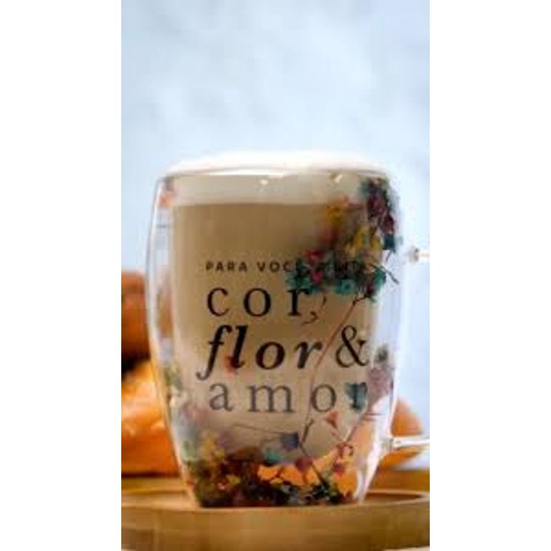 Caneca Vidro Dup Flor Floresca Brasfoot 14009 0
