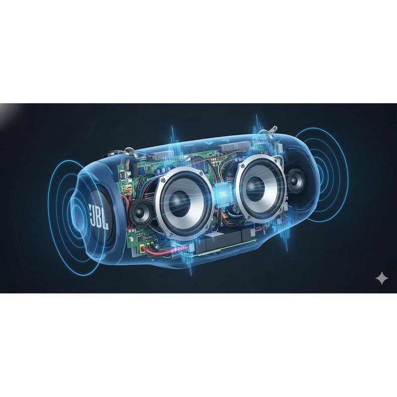 Caixa JBL Xtreme 4 Preta Port til com AI Sound Boost e Powerbank 7