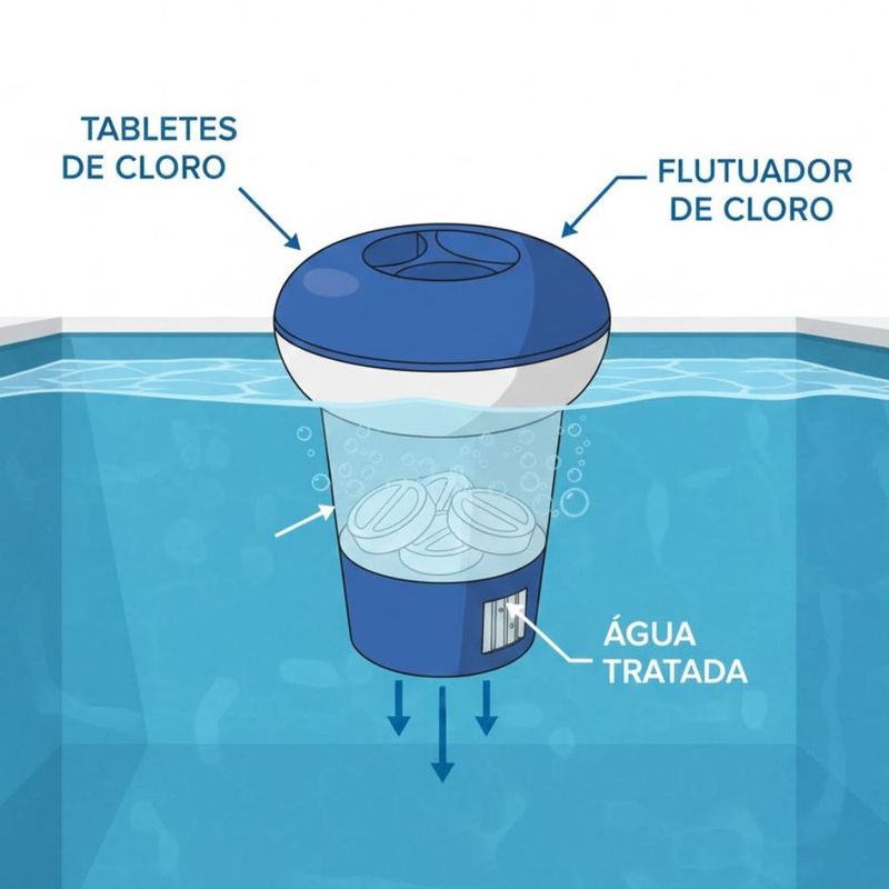 Flutuador Qu mico Mor 1484 Piscina Pl stico Azul 5