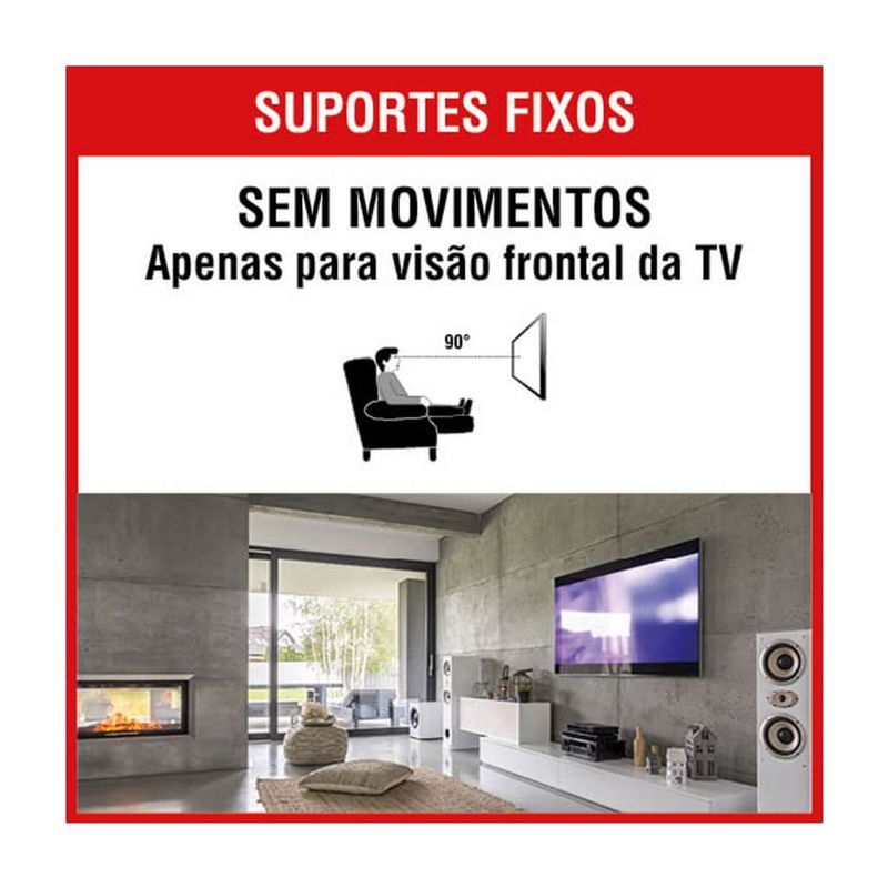 Suporte para TV Fixo Universal Brasforma  10  a 85  - SBRUB859 5