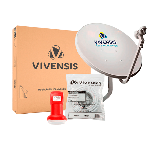 Antena Parabólica Digital Vivensis 60cm Banda Ku 5G Externa - Vivensis
