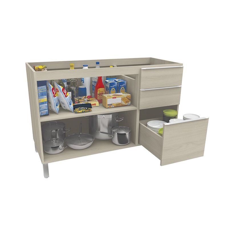 Balc o Pia Kappesberg 2 Portas 3 Gavetas 120cm Nacre C654 1