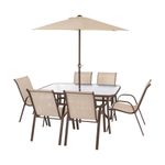 Conjunto Jardim Mor Texas 9211 6 Cadeiras Bege 0