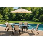 Conjunto Jardim Mor Texas 9211 6 Cadeiras Bege 1