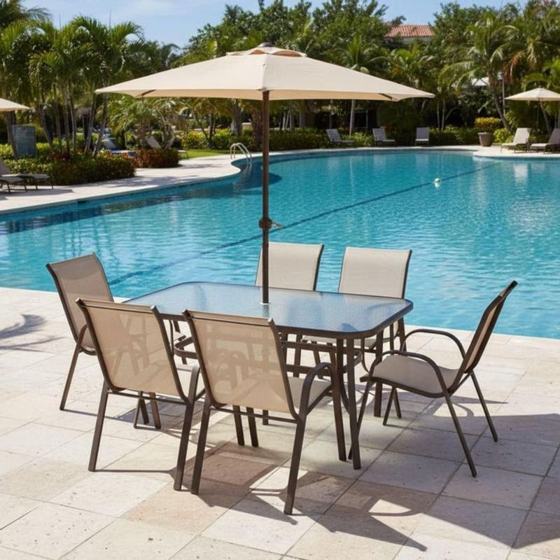 Conjunto Jardim Mor Texas 9211 6 Cadeiras Bege 3