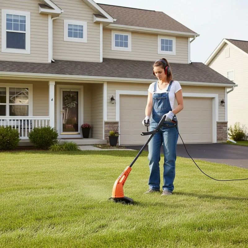 Aparador de Grama El trico Tramontina AP1000T  1000W  Di metro de Corte de 28cm - 79634 102 127V 7