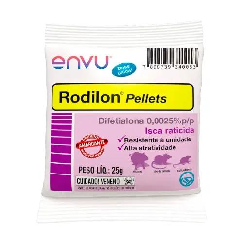 Raticida Rodilon Pellet C/25gr