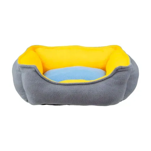 Cama Pet Mor Retangular GG Azul/Amarela