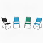 Kit 2 Cadeiras Alta Master Alum nio Dobr vel Mor Azul 0