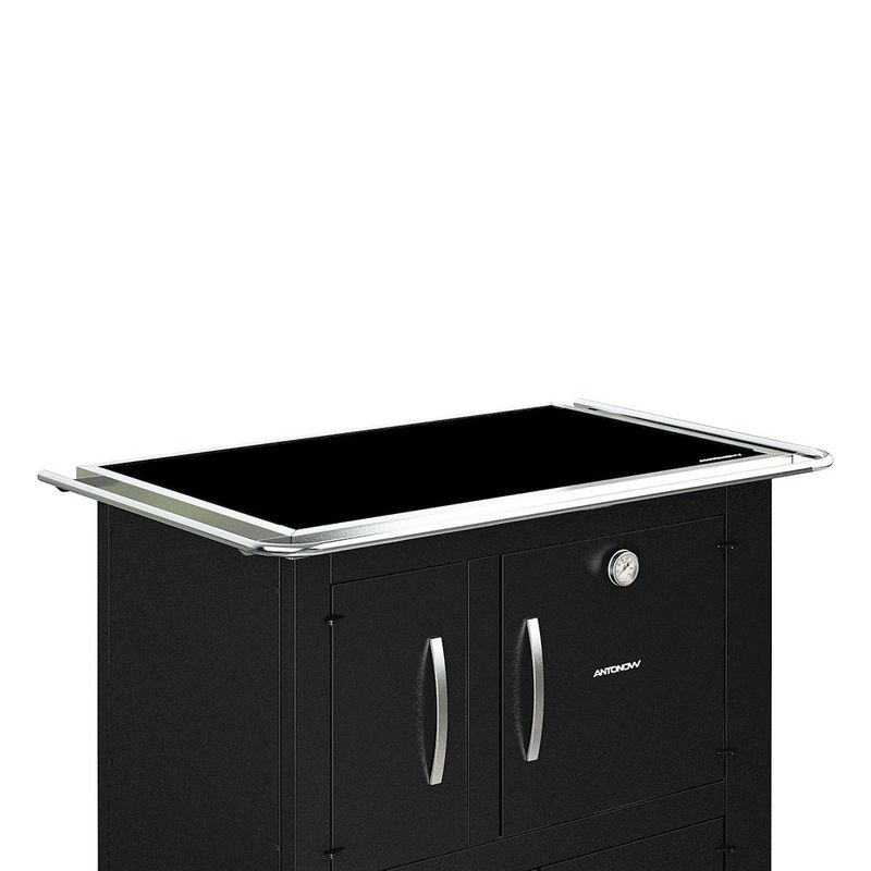 Fog o a Lenha Antonow Montreal Preto com Chapa Vitrocer mica - Chamin  Sa da Lado Direito 1
