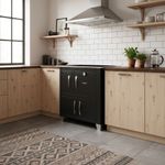 Fog o a Lenha Antonow Montreal Preto com Chapa Vitrocer mica - Chamin  Sa da Lado Direito 3