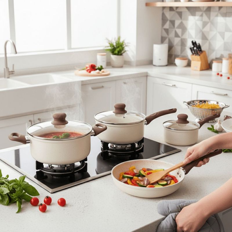 Conjunto de Panelas 5 Pe as Serena  MTA - 8566 4