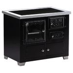 Fog o a Lenha HMD Romano Preto com Chapa Vitrocer mica - Chamin  Sa da Lado Esquerdo 0