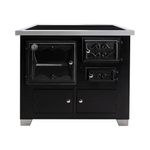 Fog o a Lenha HMD Romano Preto com Chapa Vitrocer mica - Chamin  Sa da Lado Esquerdo 1