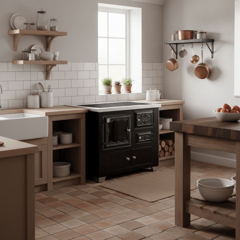 Fog o a Lenha HMD Romano Preto com Chapa Vitrocer mica - Chamin  Sa da Lado Esquerdo 3