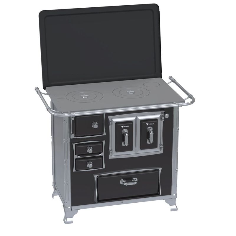 Fog o A Lenha Venax N1 Gabinete Gii S culo Xviii Preto Com Tampa - Chamin  Sa da Lado Direito 0