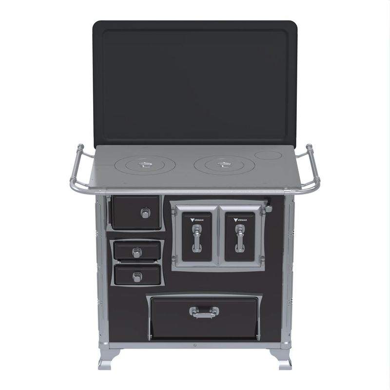 Fog o A Lenha Venax N1 Gabinete Gii S culo Xviii Preto Com Tampa - Chamin  Sa da Lado Direito 1