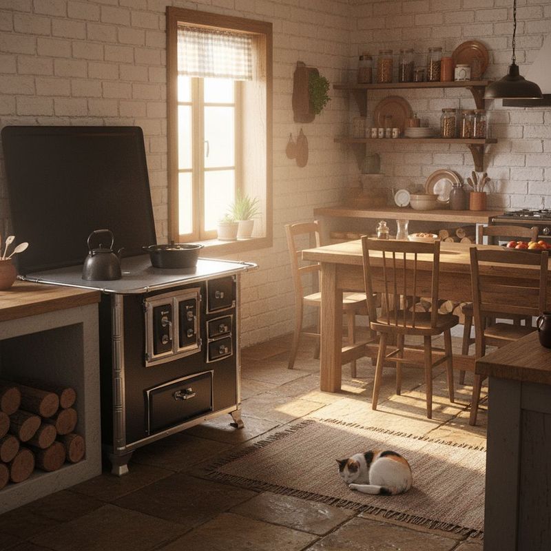 Fog o a Lenha Venax  N 2 Gabinete Gii S culo XVIII Preto com Tampa - Chamin  Sa da Lado Esquerdo 3