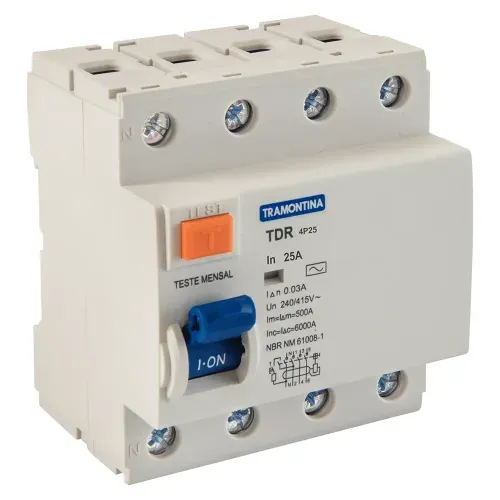 Interruptor 4 Polos (3P+N) Tramontina TDR-25 25mA A 30mA 6kA - 58014/075