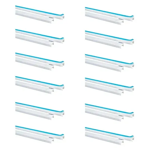 Kit Com 12 Canaletas Para Superfície 13x5mm Com Adesivo Dexson Schneider, Branco - Dxn10031