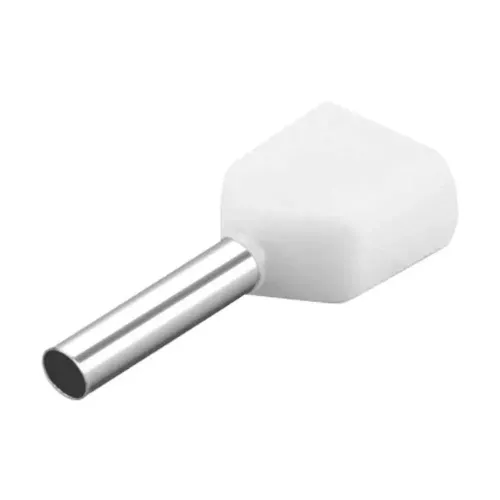 Terminal Ilhos Duplo Tubular 2x5mm 10A Cinza 50 Peças - TP2754