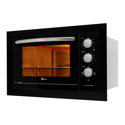 Forno Elétrico De Embutir Fischer Fit Line 48l Preta - 220v