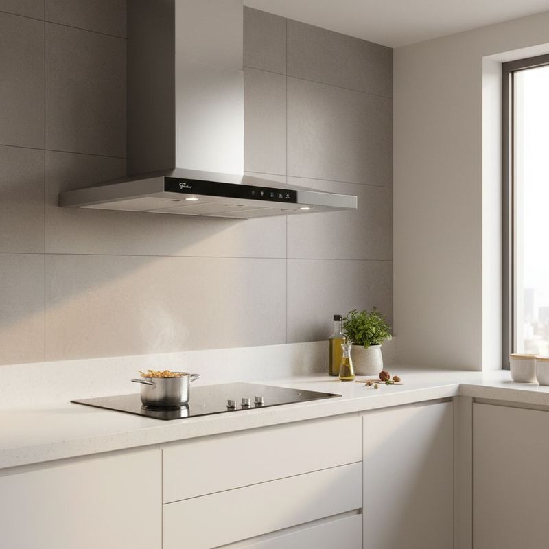 Coifa de parede Fischer Infinity 90cm vidro Digital Touch Preta - 220v 2