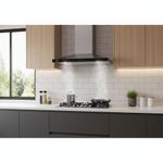 Coifa de parede Fischer Infinity 90cm vidro Digital Touch Preta - 220v 3