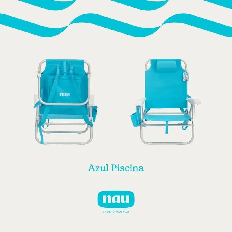 Cadeira Espregui adeira Mochila Nau Azul Piscina 1