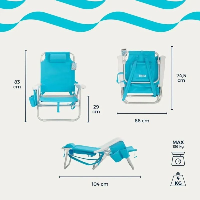 Cadeira Espregui adeira Mochila Nau Azul Piscina 6