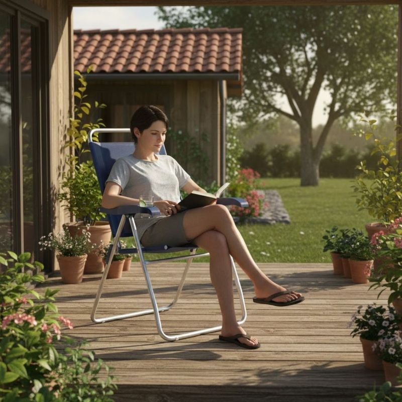 Cadeira Reclin vel Mor Boreal Alum nio Azul Marinho - 2165 7