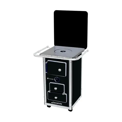 Estufa a Gás Venâncio Serraninho Preta Com Tampa