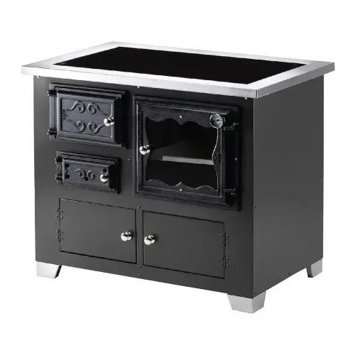 Fogão a Lenha HMD Romano Cinza com Chapa Vitrocerâmica