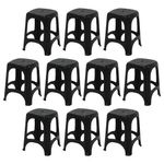 Conjunto 10 Banquetas Pl sticas Niter i Preta Tramontina 0